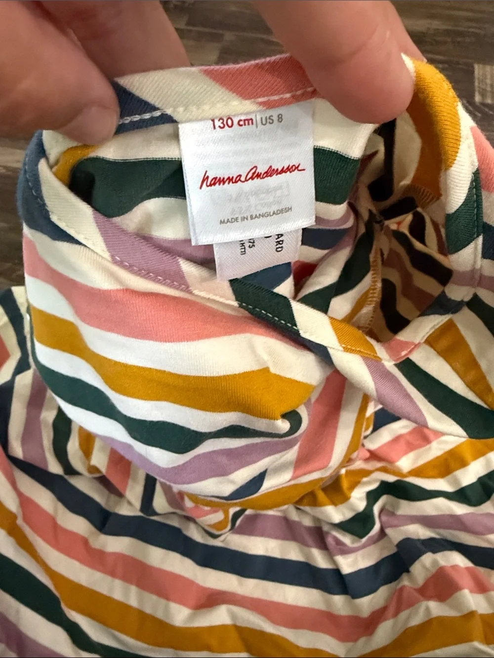 Hanna‎ Andersson Long Sleeve Rainbow Stripe Knit Dress